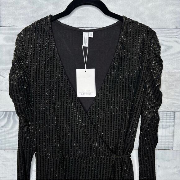 & Other Stories Metallic Wrap Dress - Picture 2 of 5